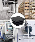 12 Pack 19mm Square Plastic Plugs End Caps For Square Tubing Black 19mm X 19mm Fit For Tubing With Inside Diameter 0.50 To 0.69 Inches Three Quarter Inch Durable Replacement Seals For DIY Furniture Projects, shown in various applications including furniture and machinery.