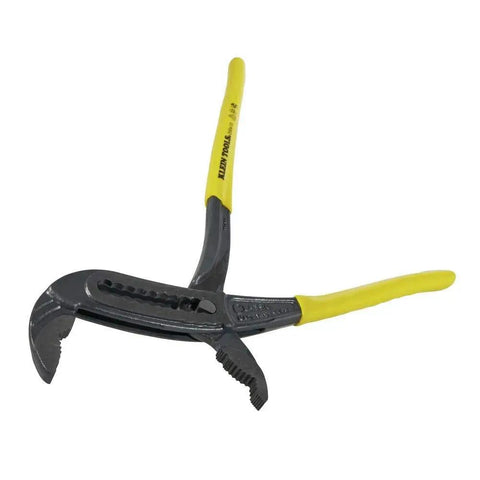 Classic Klaw Pump Pliers 10 Inch With Narrow Jaw For Tight Spaces Extra Hardened Teeth For A Solid Grip in Bright Yellow.