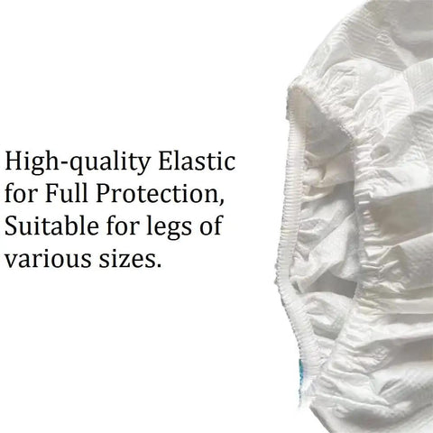 Close-up of Disposable Hazmat Boot Covers Knee High White 18 Inch Tall elastic edge detail for secure fit and protection.