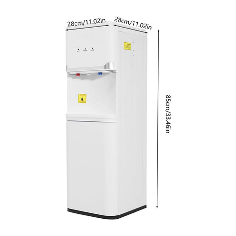 Hot And Cold Water Cooler Dispenser For 5 Gallon Bottle With Top Loading Design No Mess No Fuss Double Storage Cabinet