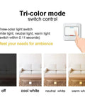 Tri-color mode switch control for DFEDHF Minimalist Black Linear Wall Sconce - Slim LED Stick Light Fixture for Indoor Use.