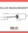 Whisper Quiet Nylon Garage Door Roller Kit With Precision 13 Ball Bearing On 4 Inch Stem And 2 Inch Wheel, 10 Pack No Brainer Replacements For Easy Swap, Lubrication Groove For Smooth, Low Noise Operation, Rated For 55,000 Door Cycles On 110 Lb Doors. Image showing roller measurements with a 4-inch stem and detailed dimensions.