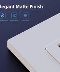 Close-up of Matte White Decorator Electrical Outlet 15A 125V NEMA 5-15R showcasing matte finish and flame resistance