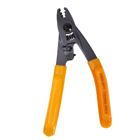 Pro Grade Optical Fiber Cutter Kit 3 In 1 Fixture With Tungsten Blades For Telecom Techs, yellow handles, black cutting blades