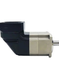 Badass Right Angle Planetary Gearbox Built With Tough Helical Gears Designed For Nema 17 And 23 Stepper Motors Rolling Out Heavy Duty Torque At A Crisp 30 To 1 Precision Reducer Setup, side view showing helical gear design.