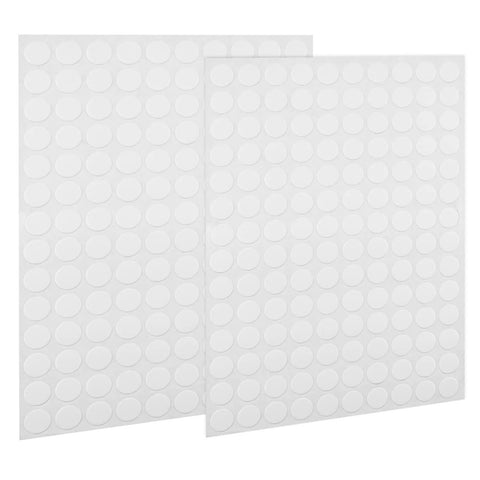 280 White Self-Adhesive Screw Hole Stickers Two Sheets 12mm Round PVC Caps for Furniture