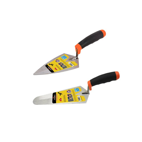 Concrete Trowel Set 2 Pcs 6 Inch Pointing And Gauging Trowels With Carbon Steel Blades And Soft Grip Handles For Masonry Repairs