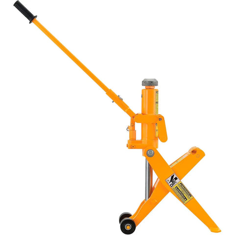 Heavy Duty Hydraulic Forklift Jack With Removable Handle, 8800 Lb Capacity, Lifts Up To 16 Inches, Rugged Steel Construction, side view