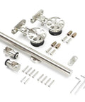 Beefy Stainless Steel Sliding Barn Door Hardware Kit For 6.6 Foot Track Single Door With 2000mm Rail Heavy Duty 200 Lbs Capacity