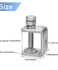 6 Pack 1 Inch Stainless Steel C Clamps For Woodworking And Home DIY Heavy Duty Metal U Clamps size details with measurements