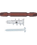 Beefy Hollow Wall Anchors Kit With 50 Zinc Drywall Anchors, 50 Screws, And Drill Bits Self Drilling, Tough Mounts For Pics, Shelves, Artwork, And Hollow Doors, Includes Reusable Storage Box; anchor, screw, and bit