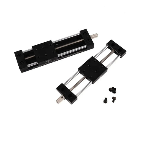 Go-To Manual Linear Stage Sliding Table With Micrometer Adjustment Platform And Aluminum Guide Rails, shown disassembled