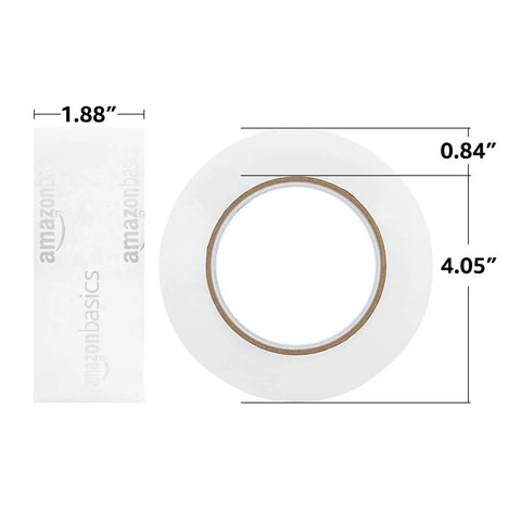 Crystal Clear Packing Tape Set, Heavy Duty BOPP With Water Based Adhesive, 1.88 Inch By 109 Yards, Six Pack dimensions shown