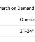 Size chart for Red Forklift Operator Adjustable Baseball Hat, fits head sizes 21-24 inches for warehouse crew.