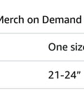 Size chart for Cool Black Machinist CNC Vise Gauge Hat showing one size for head 21-24 inches.