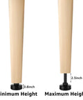 20 Pack Adjustable Furniture Leveling Feet Three Eighths Inch 16 Thread Heavy Duty Table Leg Levelers minimum and maximum height display