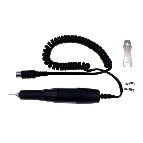 Multipurpose Micro Motor With Foot Pedal Control System for pros, black handpiece with coiled cable and tool attachments