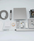 Brushed Nickel Shower System With 10 Inch Rain Shower Head And Handheld Wall Mounted Luxury Shower Mixer 304 Stainless Steel Hose Brass Valve And Trim All Metal Built To Last Rough In Valve Included components display.