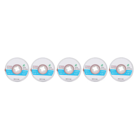 5Pcs Copper Desoldering Wick Solder Sucker Wire For Fast PCB Cleanup Dope Desoldering Tool For Easy Solder Removal High Efficiency Wick