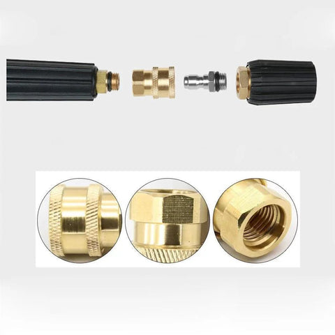 RecDec 2-pack pressure washer brass quick-connect adapters for 1/4 in NPT to 1/4 in plug, hose/gun fittings