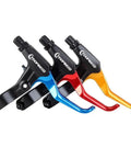 Lightweight Aluminum Alloy Mountain Bike Brake Lever Set For V Shaped Handlebars Ride Ready High Performance Gold Finish Ergonomic Grip