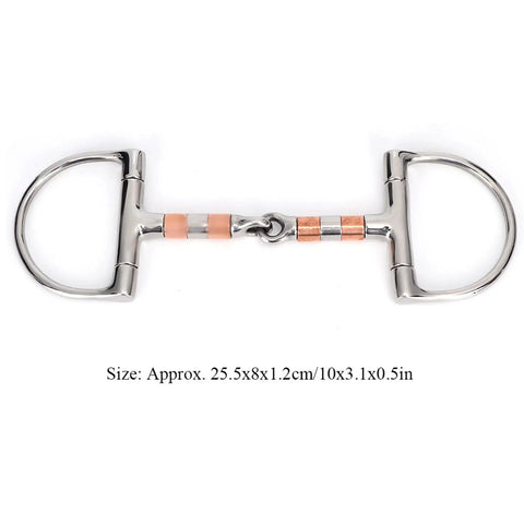 Stainless Steel Dee Bit Snaffle Horse Bit With Copper Rollers French Link Eggbutt 5 Inch Mouth