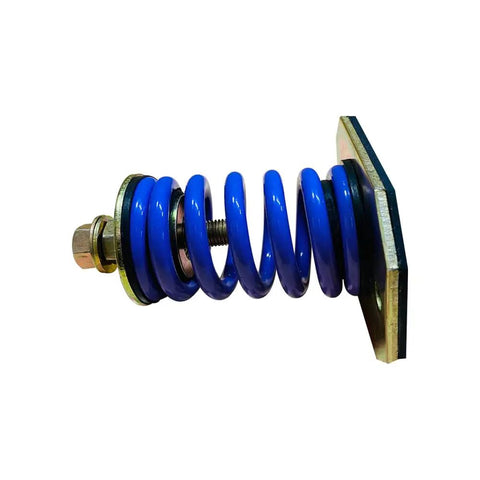 Rock Solid Open Spring Vibration Isolator 660 Lb Capacity One Inch Purple Deflection with Thick Ribbed Rubber Pad side view