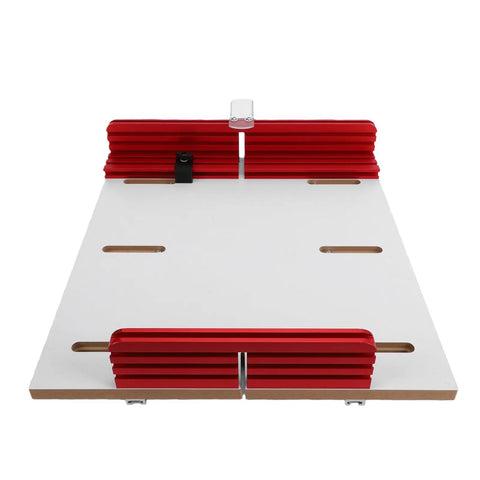 Universal Table Saw Crosscut Sled With Adjustable Aluminum Fence provides dead nuts accurate cuts for smooth woodworking projects.