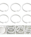 36 Pack Large Plastic Curtain Rings For Shower And Window Curtains With Smooth Glide Hooks in Classic White
