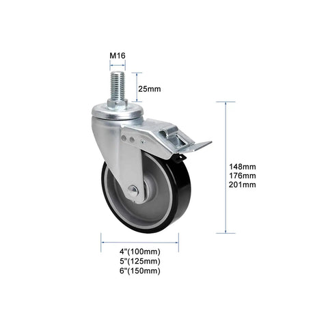 Heavy Duty Swivel Caster Wheel Kit Built Tough With Solid Dual Lock Brakes And Rolls Like Butter For Shop Furniture Dollies And Garage DIY Utility Projects