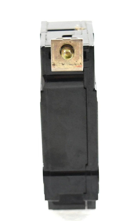 Front view of THQB1120 Miniature Single-Pole Circuit Breaker 20A 120/240VAC 10kAIC Thermal-Magnetic Trip Bolt-On Mount for residential use