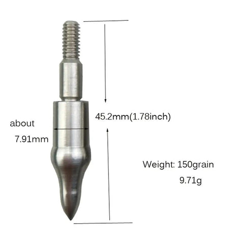 12 Pack Archery Field Points 125 150 Grain Stainless Steel Screw In Arrow Tips For Target Practice Pro Grade Hunting