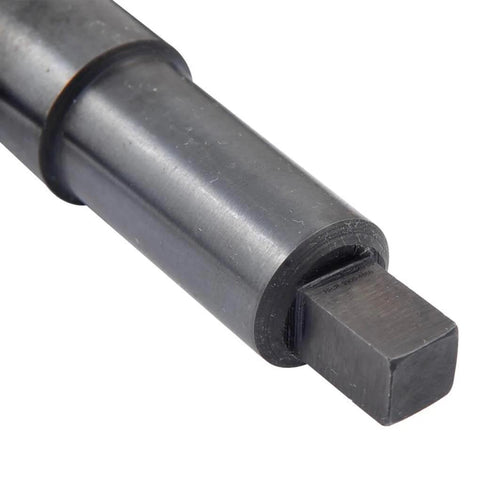 Close-up of Built Tough Tool Steel Five Sixteenth Inch Square Head Lathe Chuck Wrench, standard design for machinists' precise use.