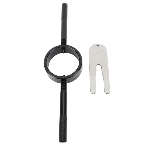 Motorcycle Fork Spring Compressor Kit With Aluminum Handles Radial Pin Spanner For Coil Spring Service, black tool and pin plate