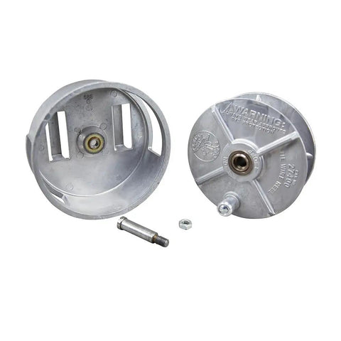 Tie Wire Reel for 12 to 18 Gauge Wire, Lightweight Aluminum Construction, Made in USA with components and rewind knob visible