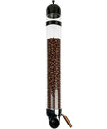 Wall Mounted Coffee Bean Dispenser With Clear Glass Tube, Two Point Seven Kg Capacity Adjustable Funnel For Tea Candy Grains, Absolute Game Changer Keeping Your Kitchen Organized And Looking Fresh As Heck, showing coffee beans in a clear tube.