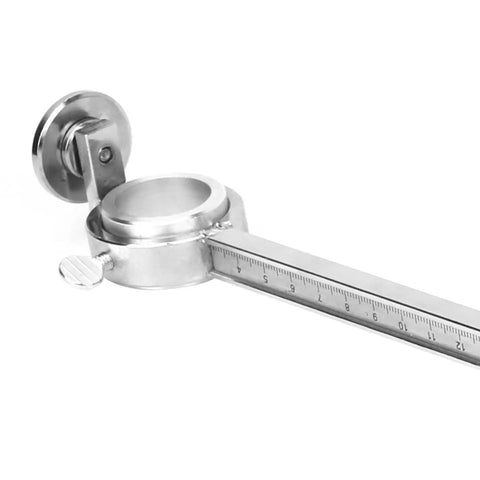 Built Tough Stainless Steel Circle Jig With Dead Easy Magnetic Base And Laser Straight Scale For AG60 And SG55 Welding Torch Cutters top view of magnetic base and ruler.