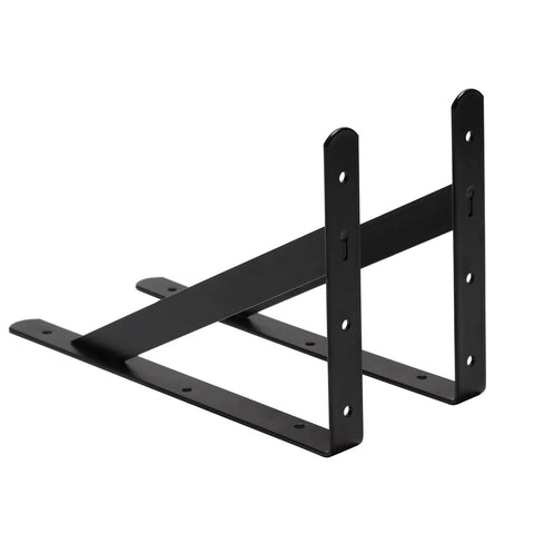 Heavy Duty Shelf Brackets 12 By 8 Inches 8 Pack Black Metal L Brackets With Screws Included For Easy Install Durable Wall Shelf Supports