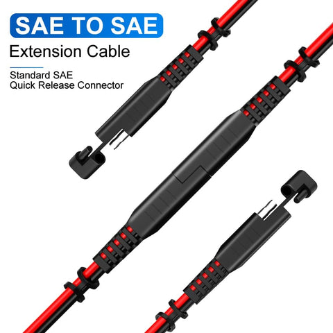 SAE Power Extension Cable 14AWG With Quick Connect And Disconnect For Automotive RV Motorcycle Solar Panel And Battery Charging