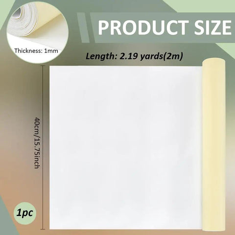White Self Adhesive Eva Foam Roll 78.7 X 15.7 Inches 1 Mm Thick Craft And Upholstery Padding with thickness and size details.