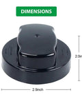 8 Pack TwistLock Photocell Cap With Surge Protection For Dusk To Dawn Lighting, black cap dimensions 2.9 x 2.0 inches.