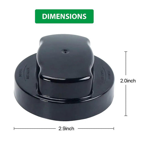 8 Pack TwistLock Photocell Cap With Surge Protection For Dusk To Dawn Lighting, black cap dimensions 2.9 x 2.0 inches.