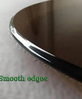 Close-up of Heavy Duty Tempered Glass Lazy Susan Turntable For Dining Tables, 40 Inch tray with smooth, polished edges.
