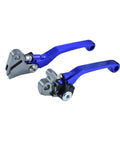 Foldable Clutch And Brake Lever For Yamaha YZ Series Dirt Bikes 2001-2007, CNC 6061 Aluminum, shown in blue