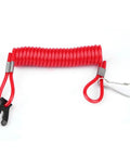 Red coiled Suzuki Kill Switch Lanyard for Boats and Outboard Motors, Emergency Safety Cord for Ignition Stop Switch