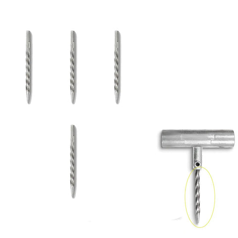 4 Pack Tire Reamer Drill Bits Probes For Puncture Repair, steel probes and T-Handle, 6x118mm, replacement for tire plug kits
