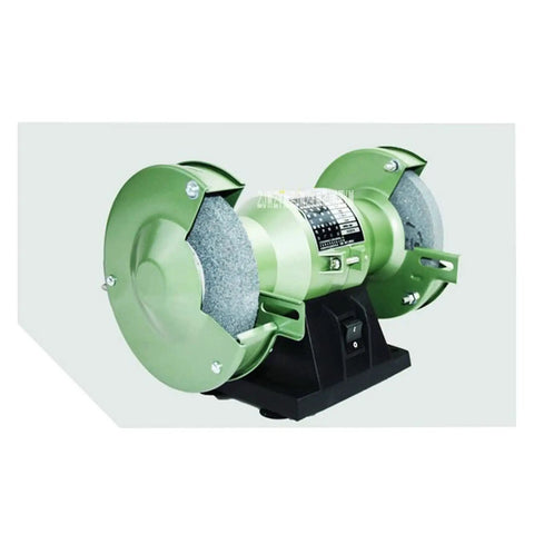 Heavy Duty Multi Function Bench Grinder And Electric Knife Sharpener With 5 Inch Polishing Wheel, green motor with grinding wheels for precision work.