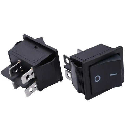 Momentary Rocker Switch Pack Of 3 4 Pin On Off Power Toggle Switch For Car Boat Auto And Household Use AC 250V 6A 125V 10A Durable PA66 Nylon With Silver Terminals Model KCD2-112 High Reliability, black 4-pin SPST rocker switch set