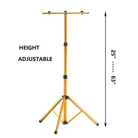 Adjustable Telescopic Metal Archery Target Stand in Bright Yellow, height adjustable 25-63 inches for Backyard Practice
