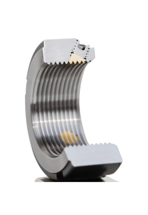 Cross-section of a 2 Pack M35 X 1.5 F Type Precision Lock Nut For Roller Screws, showcasing 4H threading and alloy steel material.